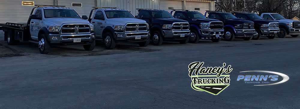 Services to Haney's Trucking and Tow Service offering Emergency Services throughout Kansas City Missouri